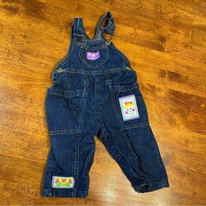 Vintage Osh-Kosh Denim Overalls blue patch size 12 months 100% cotton